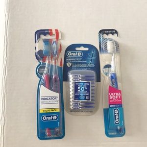 Bundle of Assorted OralB Toothbrushes & Interdental Picks, 2 Soft & 1 Ultra Soft
